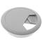 Lote de 20 pasacables redondo para encastrar en mesa de color gris y diámetro 53 mm