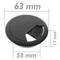 Set of 20 round cable grommets to build in table of black color and diameter 53 mm