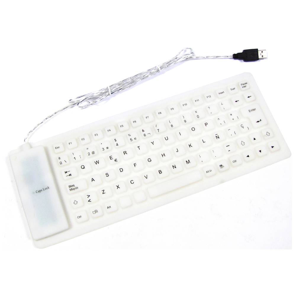 Teclado flexible USB y PS2 de 85 teclas y blanco