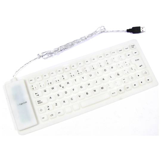 Teclado flexible USB y PS2 de 85 teclas y blanco