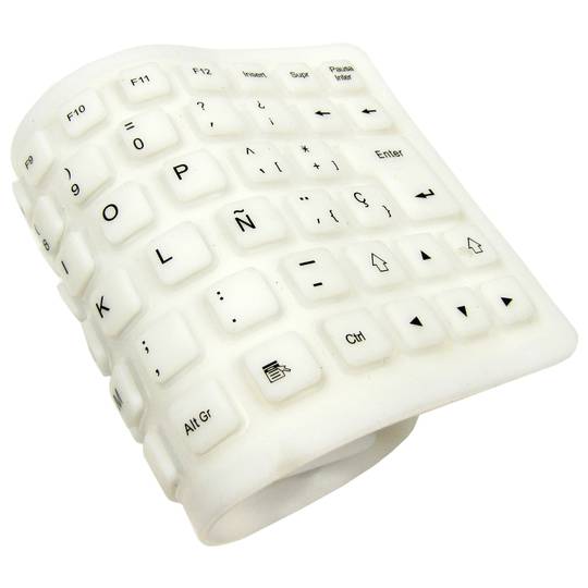 Teclado flexible USB y PS2 de 85 teclas y blanco