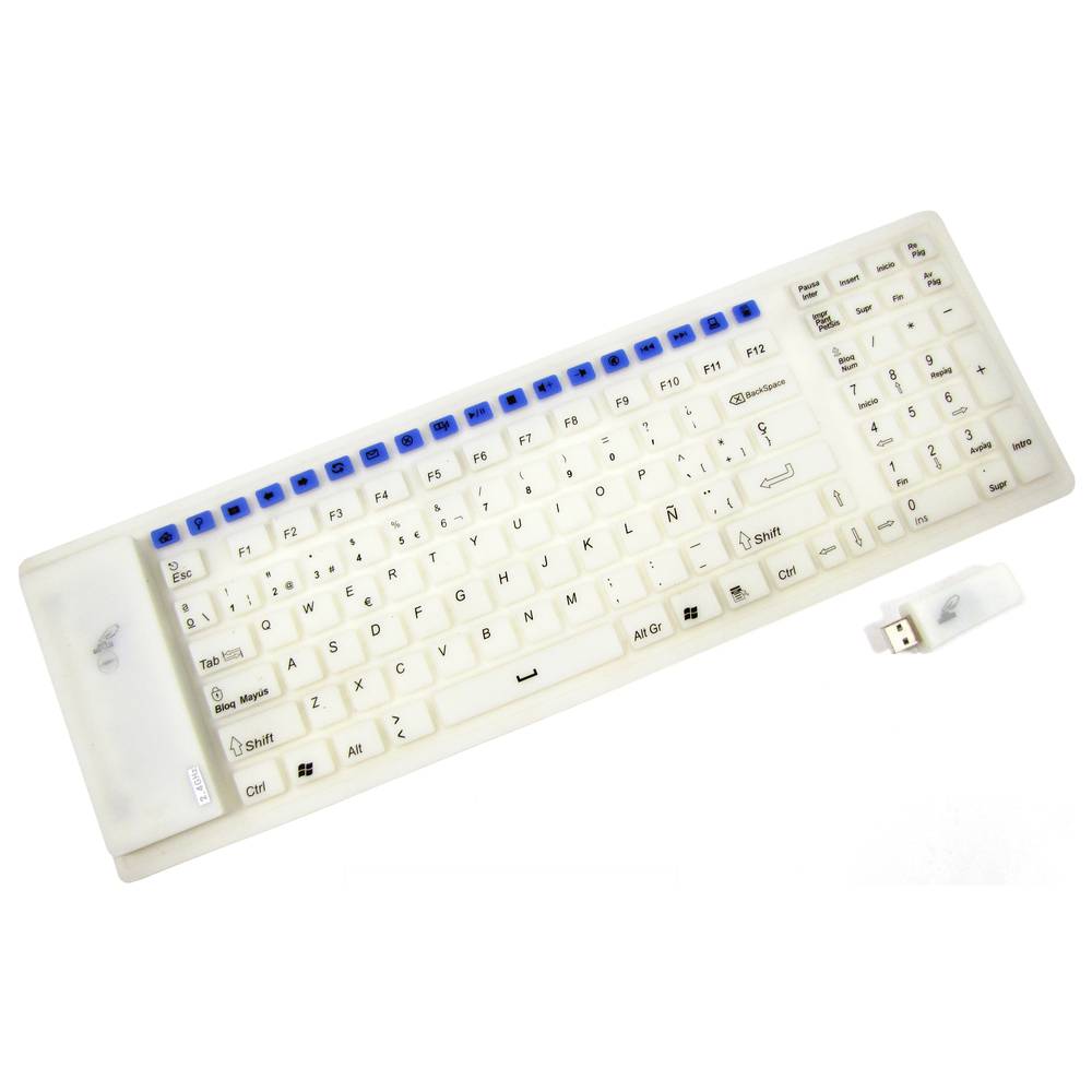 USB Flexible Keyboard Wireless 126-key multimedia and white