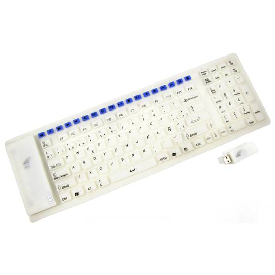 USB Flexible Keyboard Wireless 126-key multimedia and white