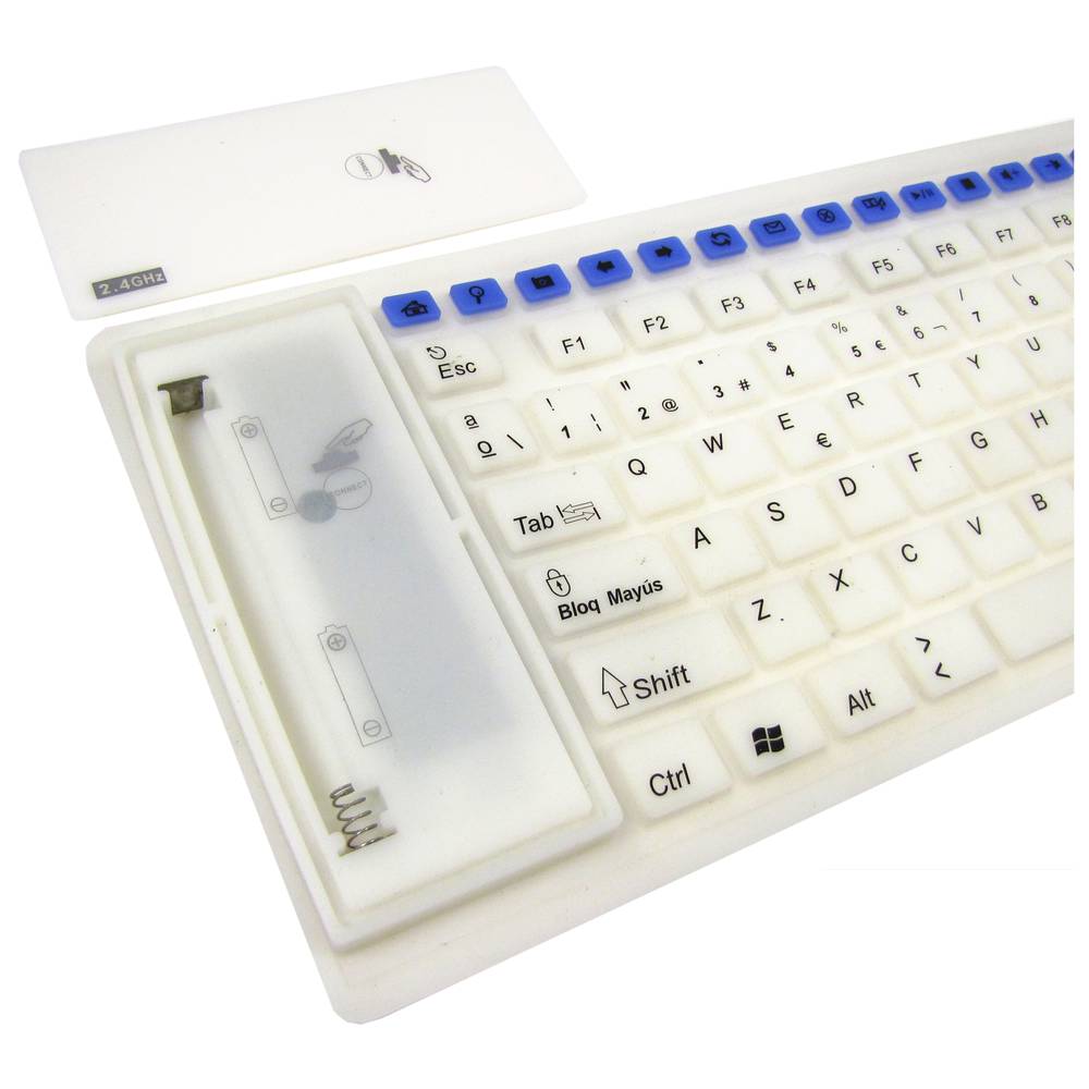 USB Flexible Keyboard Wireless 126-key multimedia and white