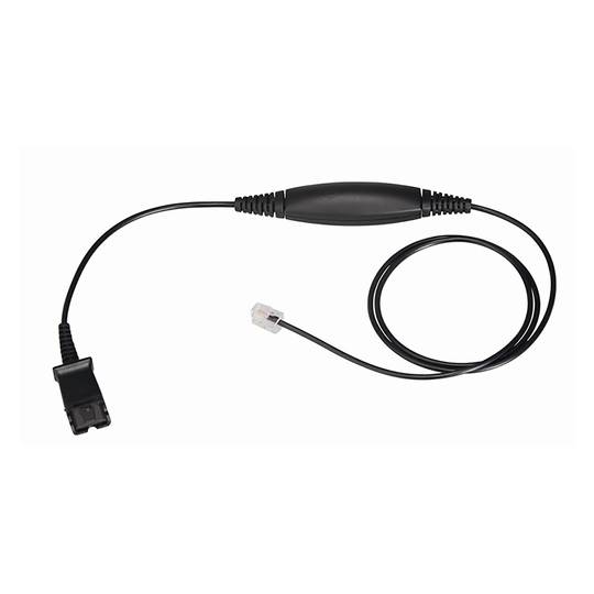 Cable compatible with Plantronics QD to RJ9 phone for Avaya 1600 9600