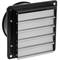 Aspiratore da 200 mm per ventilazione industriale 2550 rpm nero con sistema a lamelle di non ritorno