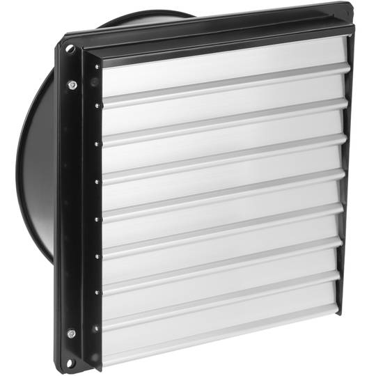 Ventilateur extracteur 350 mm pour ventilation industrielle 1390 tr/min noir avec système de lamelles anti-retour