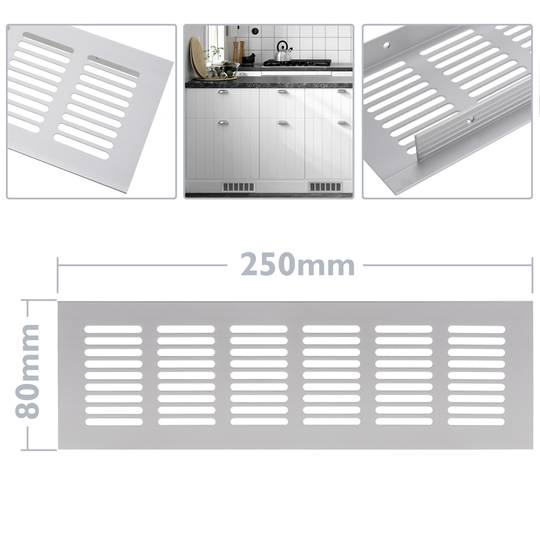 Grelha de ventilação para placa de base de alumínio 250x80mm