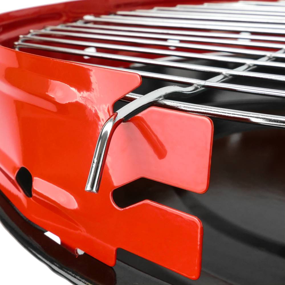 Barbacoa de carbó de 33x45 cm rodona amb potes BBQ grill per a jardí i càmping