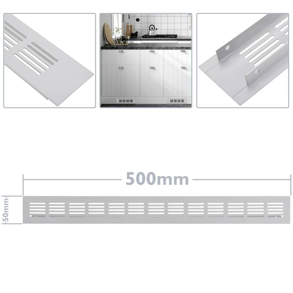Grelha de ventilação para placa de base de alumínio 500x50mm