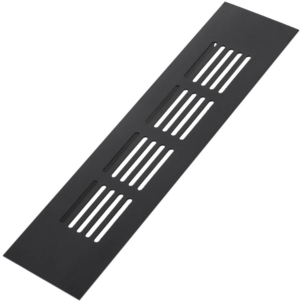 Ventilation grid for baseboard plate aluminum 200x50mm in black color