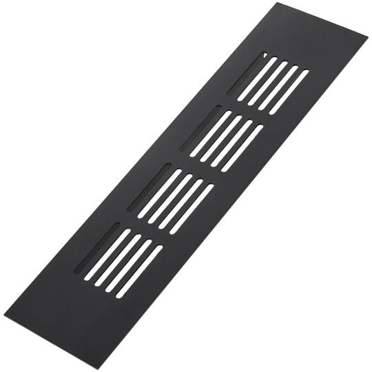 Ventilation grid for baseboard plate aluminum 200x50mm in black color