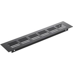 Grelha de ventilação para placa de base de alumínio 250x50mm na cor preta