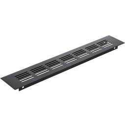 Grelha de ventilação para placa de base de alumínio 300x50mm na cor preta