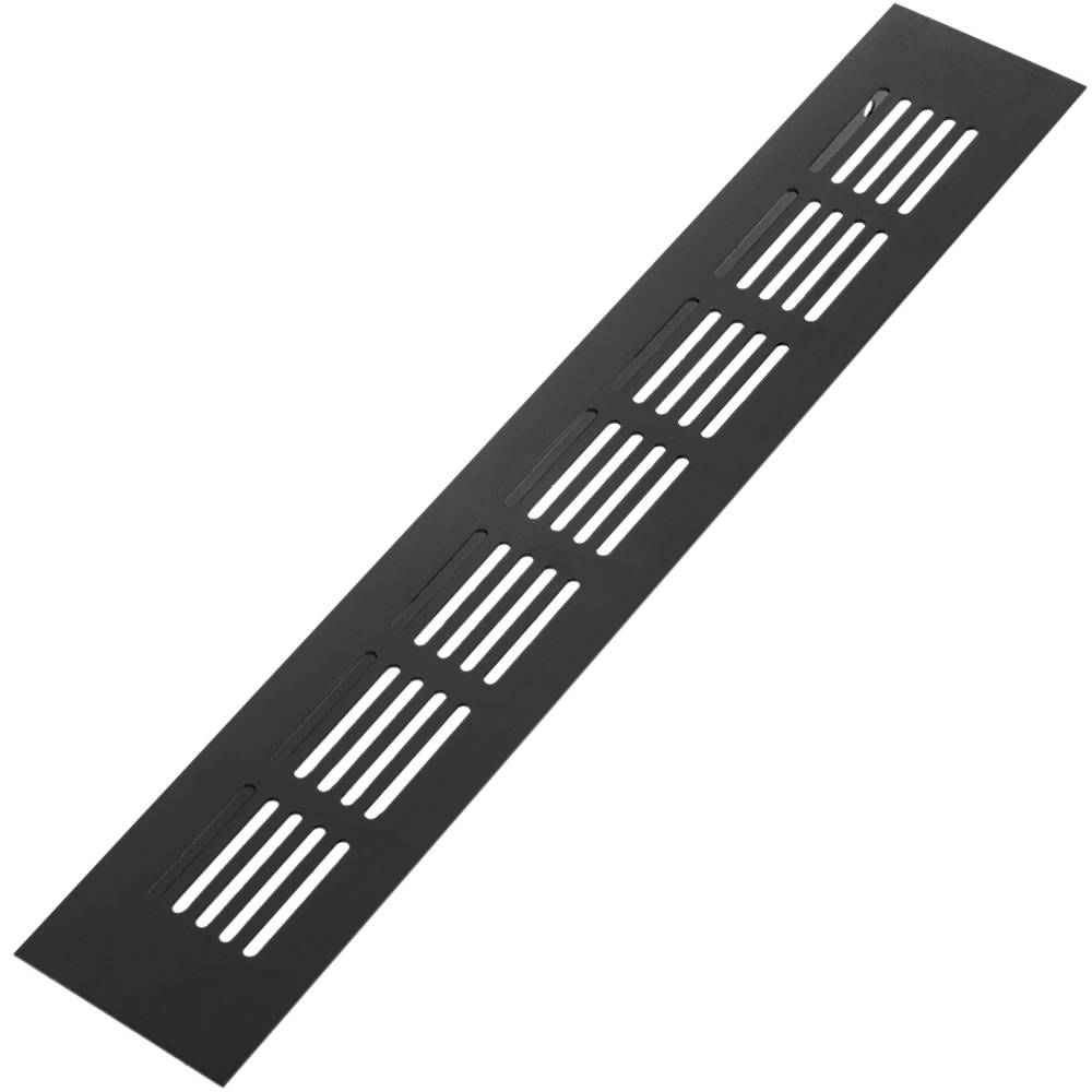 Lüftungsgitter für Fußleiste Aluminium 300x50mm in schwarzer farbe