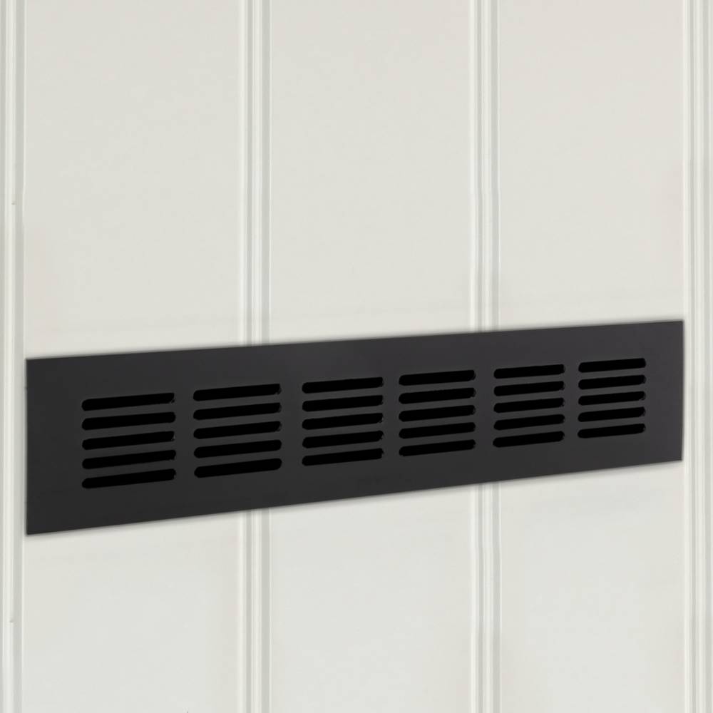 Griglia di aerazione per piastra base in alluminio 350x50mm di colore nero