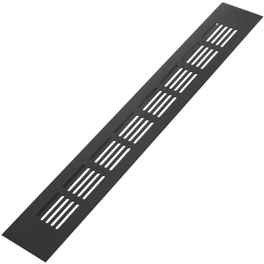 Griglia di aerazione per piastra base in alluminio 350x50mm di colore nero
