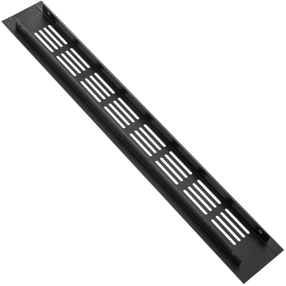 Griglia di aerazione per piastra base in alluminio 350x50mm di colore nero
