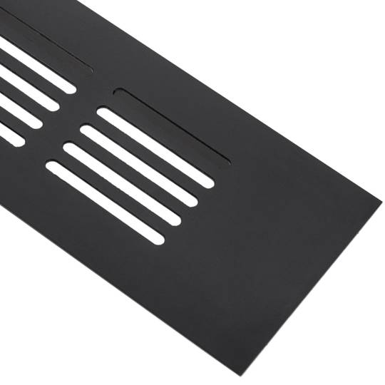 Griglia di aerazione per piastra base in alluminio 350x50mm di colore nero