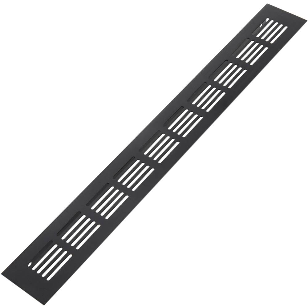 Lüftungsgitter für Fußleiste Aluminium 400x50mm in schwarzer farbe