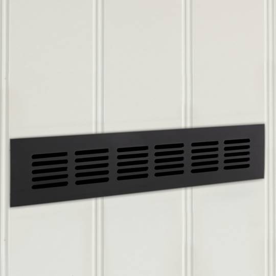 Grille de ventilation pour plinthes base en aluminium 450x50mm de couleur noire