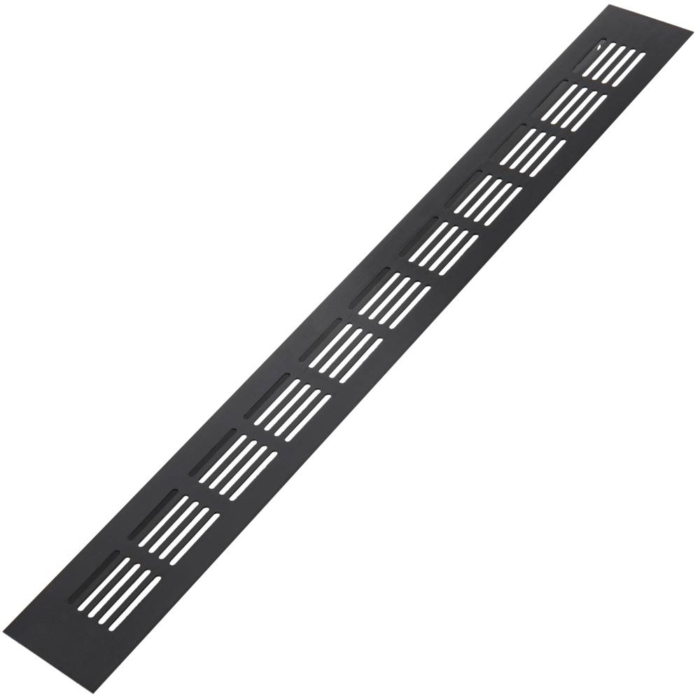 Grille de ventilation pour plinthes base en aluminium 450x50mm de couleur noire