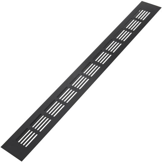 Grille de ventilation pour plinthes base en aluminium 450x50mm de couleur noire