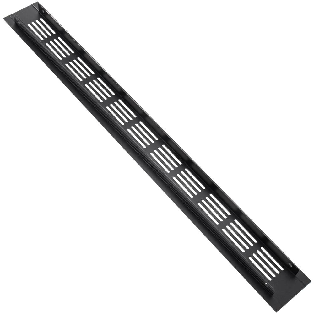 Grille de ventilation pour plinthes base en aluminium 450x50mm de couleur noire