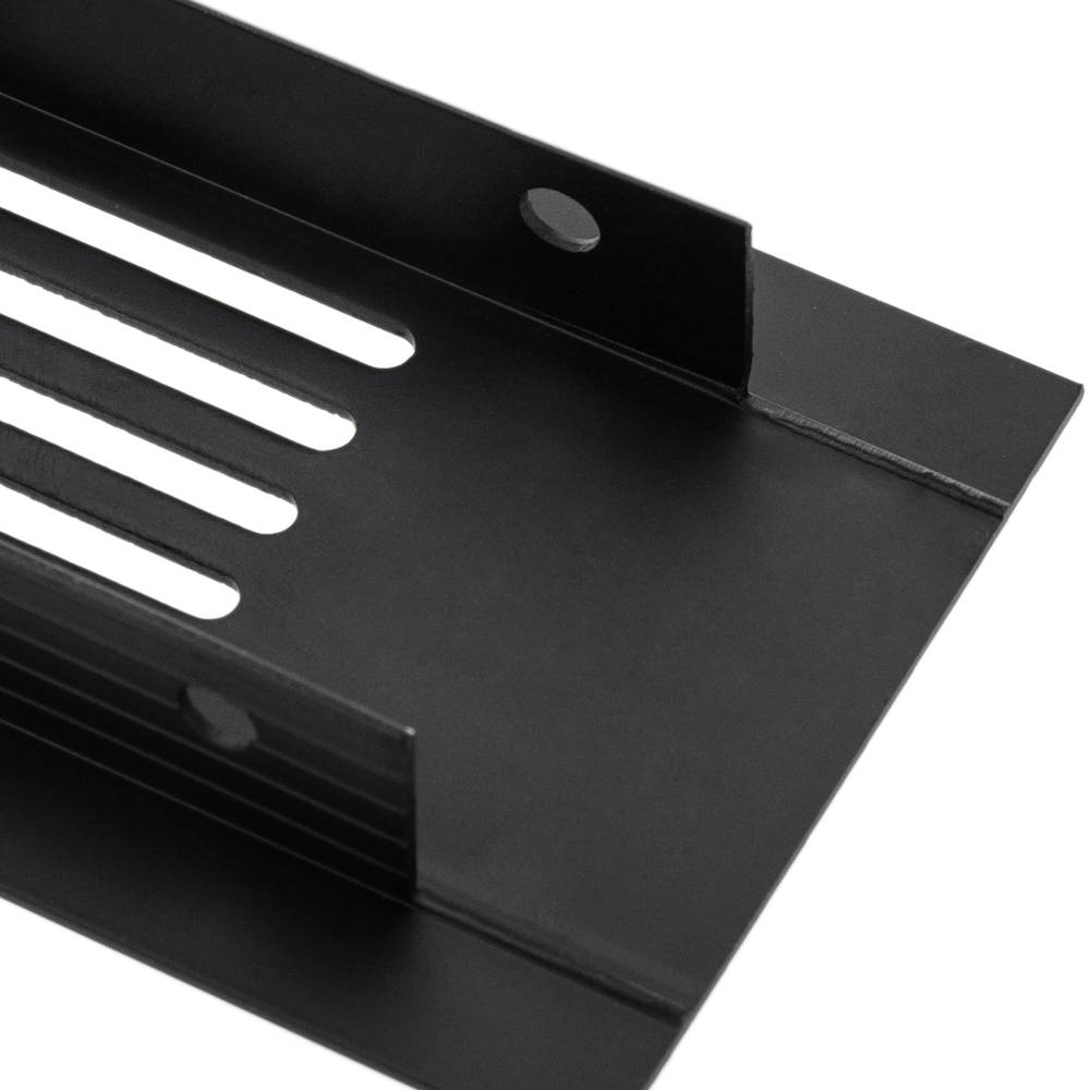 Grille de ventilation pour plinthes base en aluminium 450x50mm de couleur noire