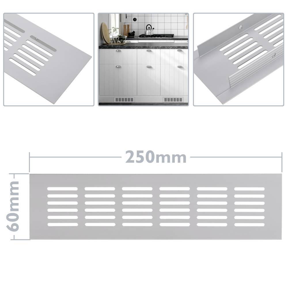 Kratka wentylacyjna do podstawy aluminiowej 250x60mm