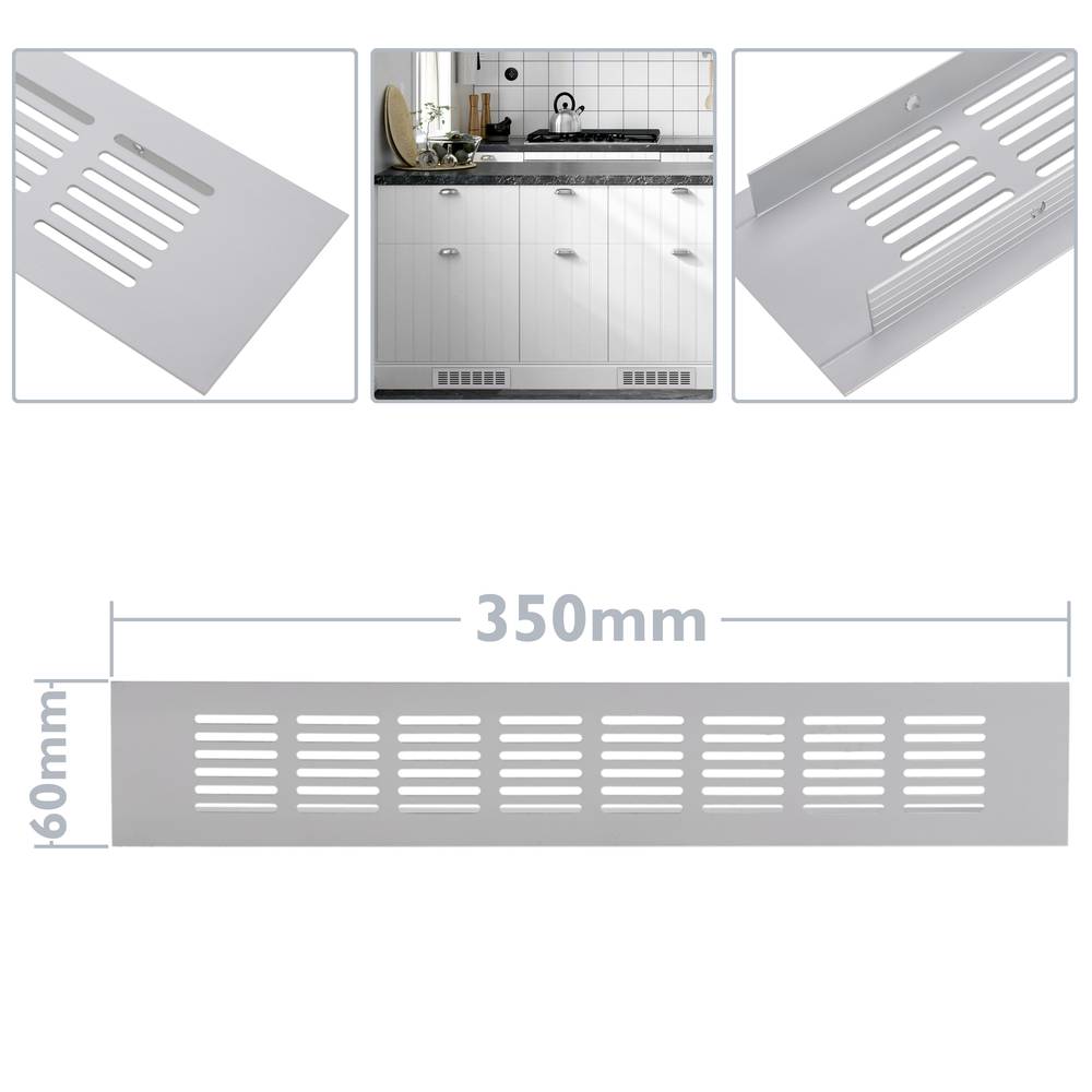 Grelha de ventilação para placa de base de alumínio 350x60mm