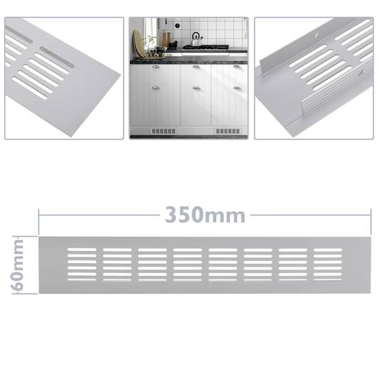 Grelha de ventilação para placa de base de alumínio 350x60mm
