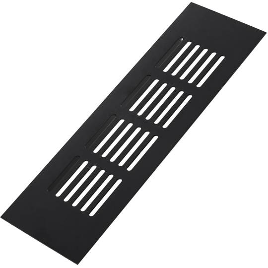 Ventilation grid for baseboard plate aluminum 200x60mm in black color