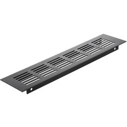 Grelha de ventilação para placa de base de alumínio 250x60mm na cor preta