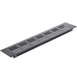 Ventilation grid for baseboard plate aluminum 300x60mm in black color