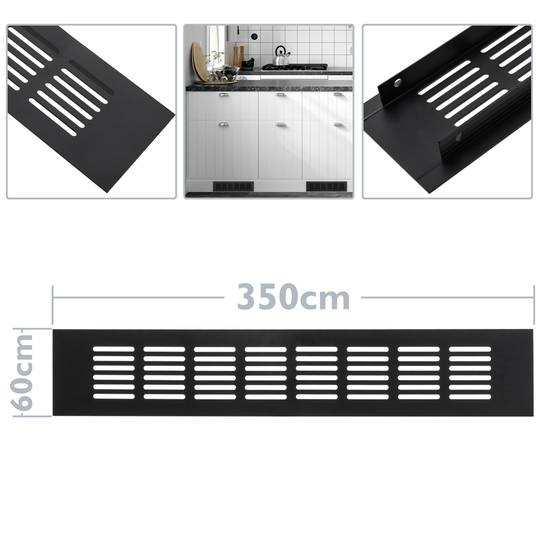 Lüftungsgitter für Fußleiste Aluminium 350x60mm in schwarzer farbe