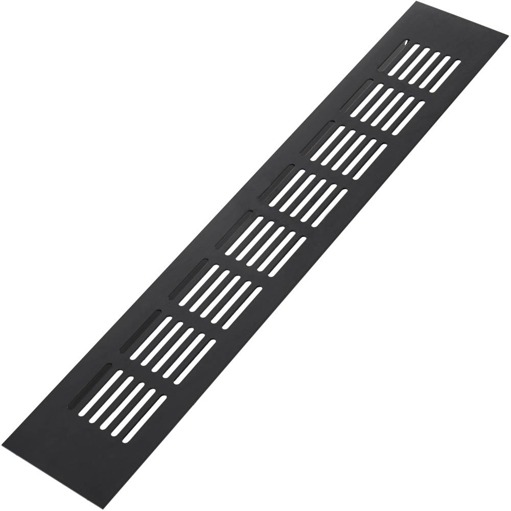 Lüftungsgitter für Fußleiste Aluminium 350x60mm in schwarzer farbe