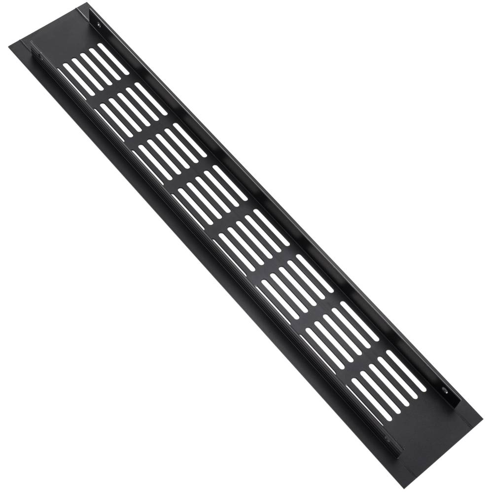 Lüftungsgitter für Fußleiste Aluminium 350x60mm in schwarzer farbe