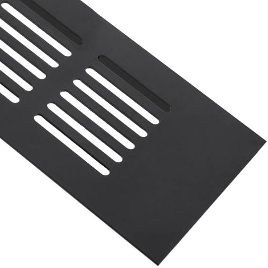 Lüftungsgitter für Fußleiste Aluminium 350x60mm in schwarzer farbe