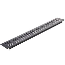 Grelha de ventilação para placa de base de alumínio 400x60mm na cor preta