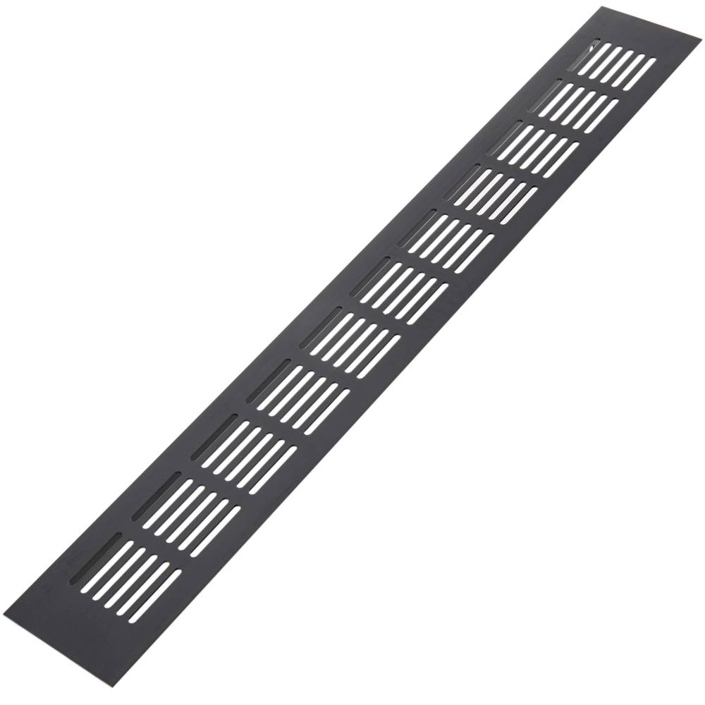 Lüftungsgitter für Fußleiste Aluminium 450x60mm in schwarzer farbe
