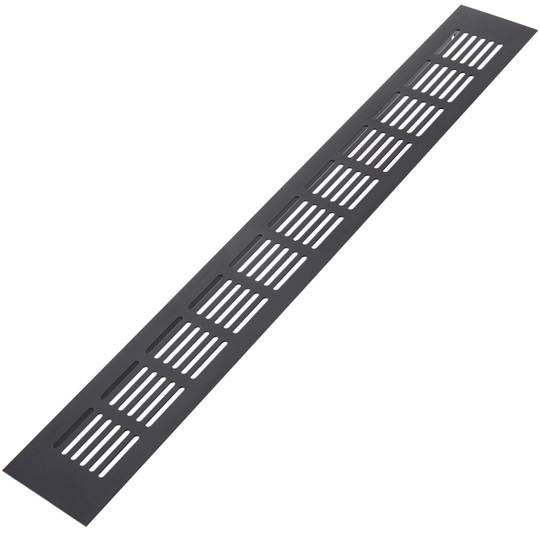 Lüftungsgitter für Fußleiste Aluminium 450x60mm in schwarzer farbe
