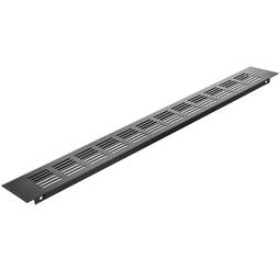 Grille de ventilation pour plinthes base en aluminium 500x60mm de couleur noire