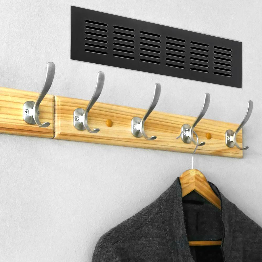Ventilatierooster voor bodemplaat aluminium 500x60mm in zwarte kleur