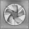 Extractor de aire de pared de 200 mm para ventilación industrial 2550 rpm cuadrado 310x310x48 mm plateado