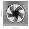 Extractor de aire de pared de 300 mm para ventilación industrial 2550 rpm cuadrado 430x430x64 mm plateado
