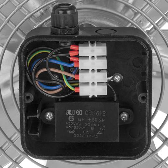 Extractor de aire de pared, de 400 mm para ventilación industrial 1360 rpm cuadrado 540x540x80 mm plateado