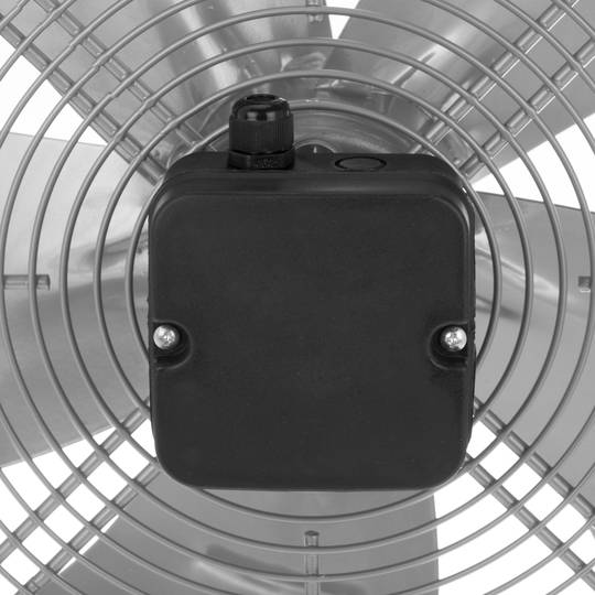 Extractor de aire de pared, de 400 mm para ventilación industrial 1360 rpm cuadrado 540x540x80 mm plateado