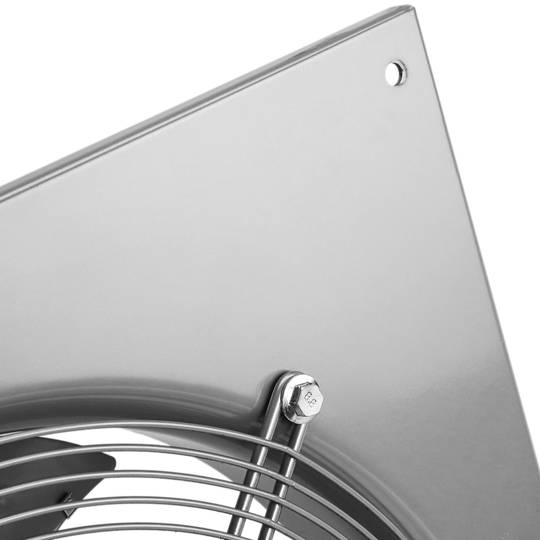 Wall air extractor of 400 mm for industrial ventilation 1360 rpm square 540x540x80 mm Silver