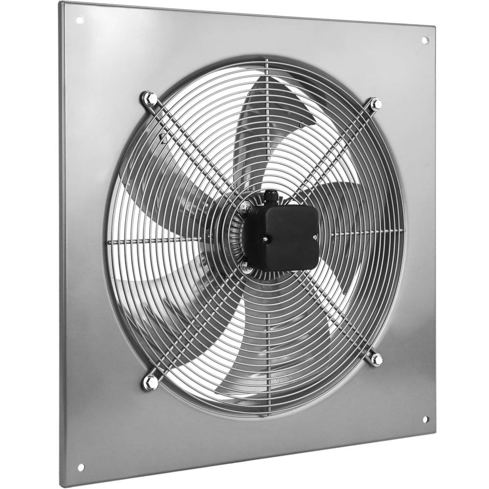 Estrattore d'aria a muro di 500 mm per la ventilazione industriale 1350 rpm  quadrati 665x665x95 mm Argento - Cablematic